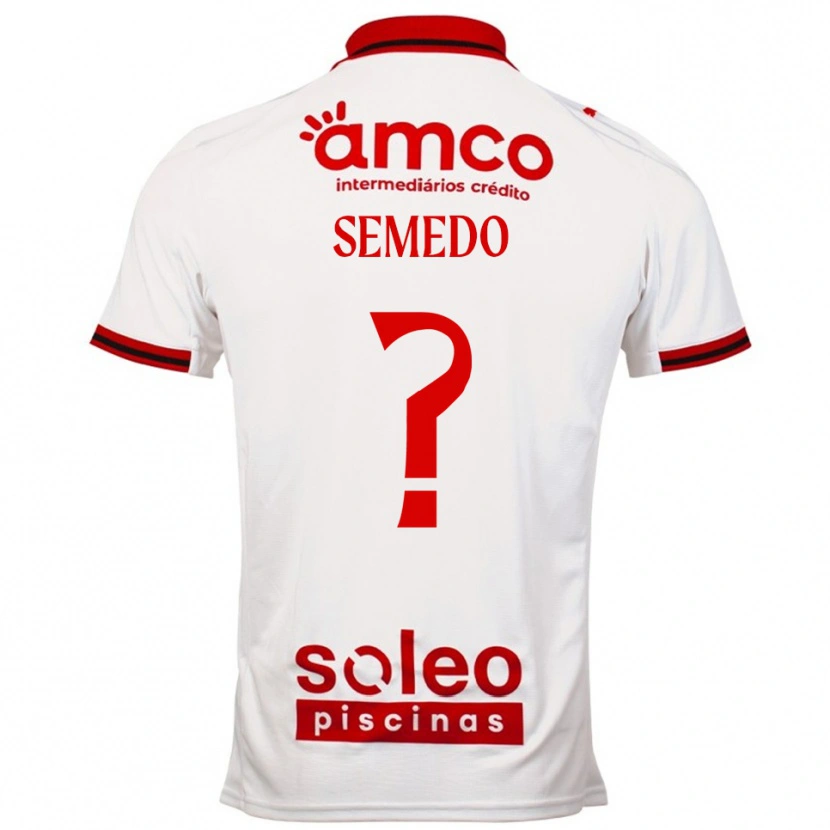 Danxen Bambino Maglia Nuno Semedo #0 Bianco Rosso Kit Gara Away 2025/26 Maglietta