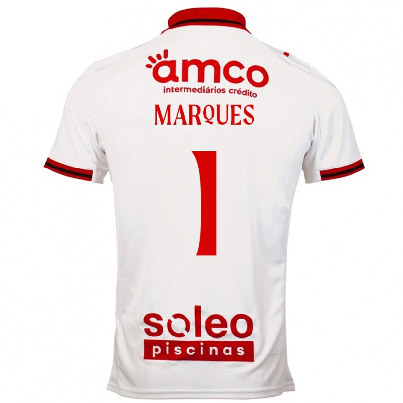 Danxen Bambino Maglia André Marques #1 Bianco Rosso Kit Gara Away 2025/26 Maglietta