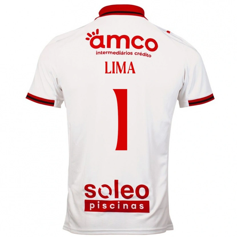 Danxen Bambino Maglia Aline Lima #1 Bianco Rosso Kit Gara Away 2025/26 Maglietta