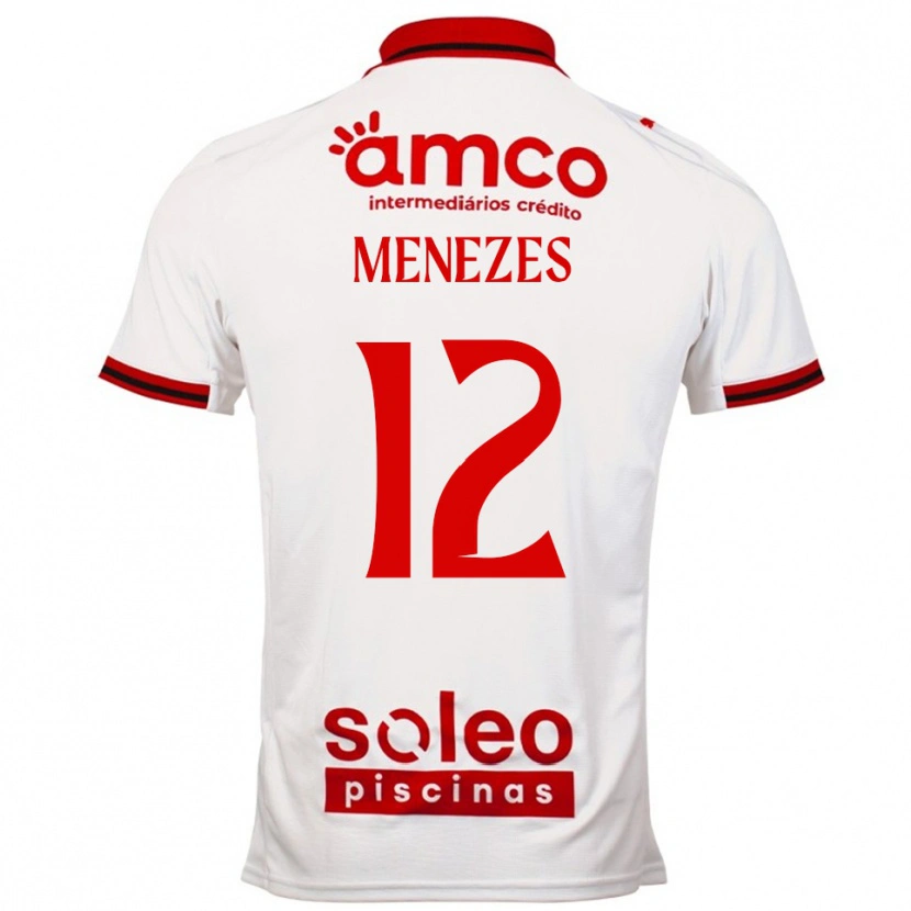Danxen Bambino Maglia Gabriel Menezes #12 Bianco Rosso Kit Gara Away 2025/26 Maglietta