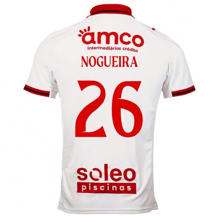 Danxen Bambino Maglia Ana Nogueira #26 Bianco Rosso Kit Gara Away 2025/26 Maglietta