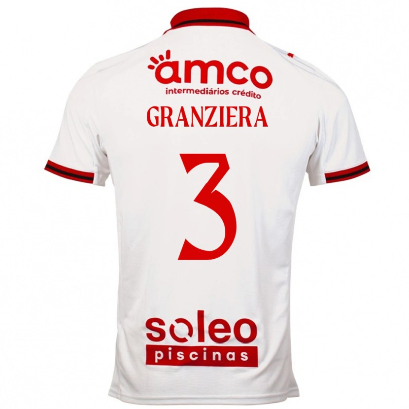 Danxen Bambino Maglia Emanuele Granziera #3 Bianco Rosso Kit Gara Away 2025/26 Maglietta