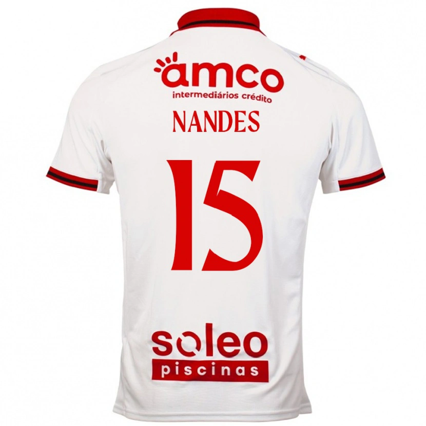 Danxen Bambino Maglia Nandes #15 Bianco Rosso Kit Gara Away 2025/26 Maglietta