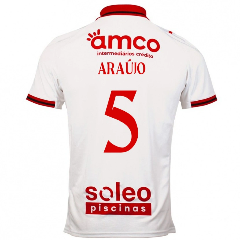 Danxen Bambino Maglia Matheus Araújo #5 Bianco Rosso Kit Gara Away 2025/26 Maglietta