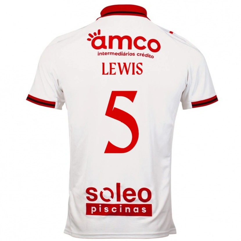 Danxen Bambino Maglia Leah Lewis #5 Bianco Rosso Kit Gara Away 2025/26 Maglietta