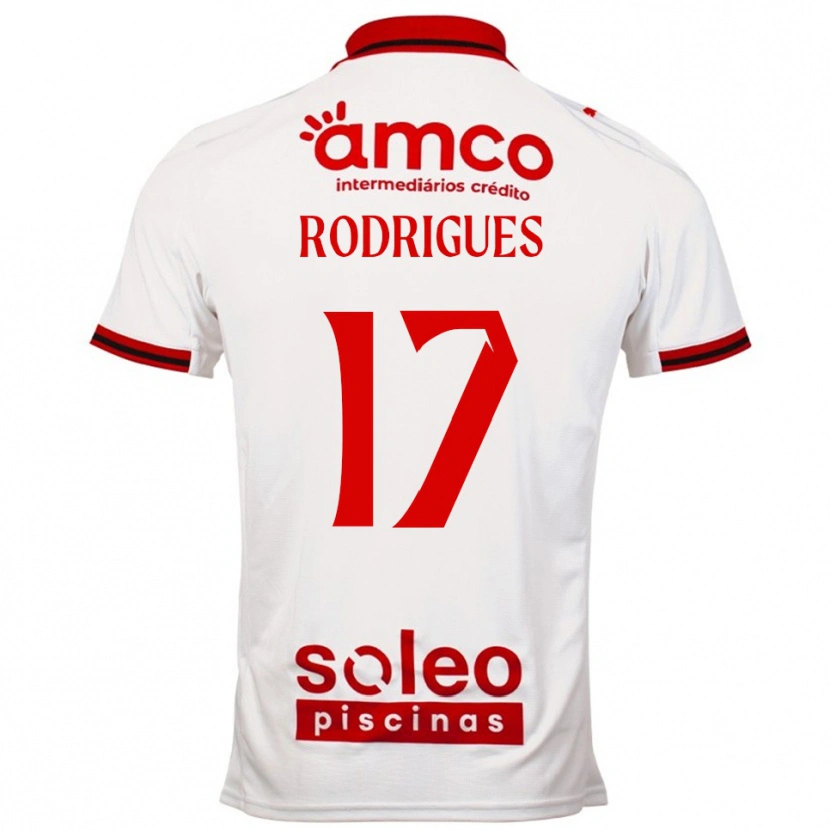 Danxen Bambino Maglia Tânia Rodrigues #17 Bianco Rosso Kit Gara Away 2025/26 Maglietta