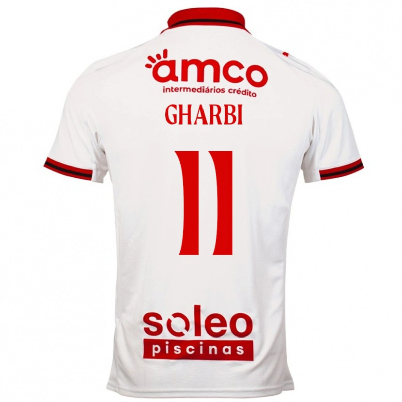 Danxen Bambino Maglia Ismaël Gharbi #11 Bianco Rosso Kit Gara Away 2025/26 Maglietta
