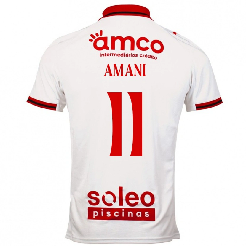 Danxen Bambino Maglia Jolina Amani #11 Bianco Rosso Kit Gara Away 2025/26 Maglietta