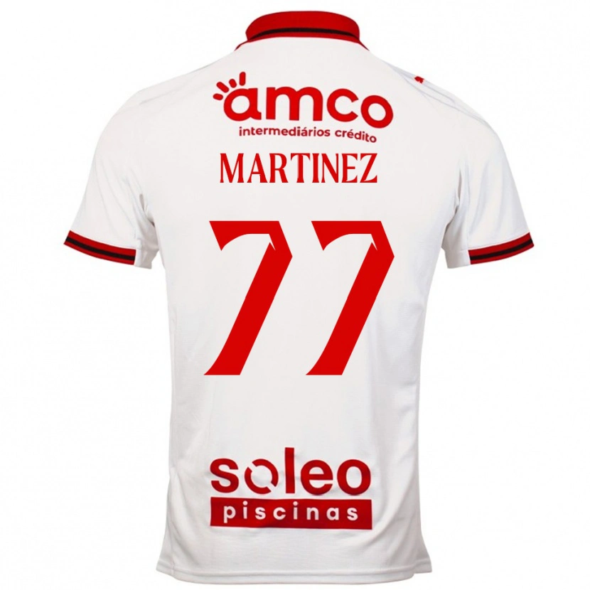 Danxen Bambino Maglia Gabri Martínez #77 Bianco Rosso Kit Gara Away 2025/26 Maglietta
