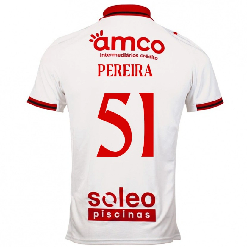 Danxen Bambino Maglia Evy Pereira #51 Bianco Rosso Kit Gara Away 2025/26 Maglietta
