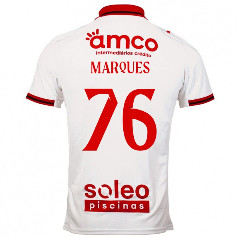 Danxen Bambino Maglia Tomás Marques #76 Bianco Rosso Kit Gara Away 2025/26 Maglietta