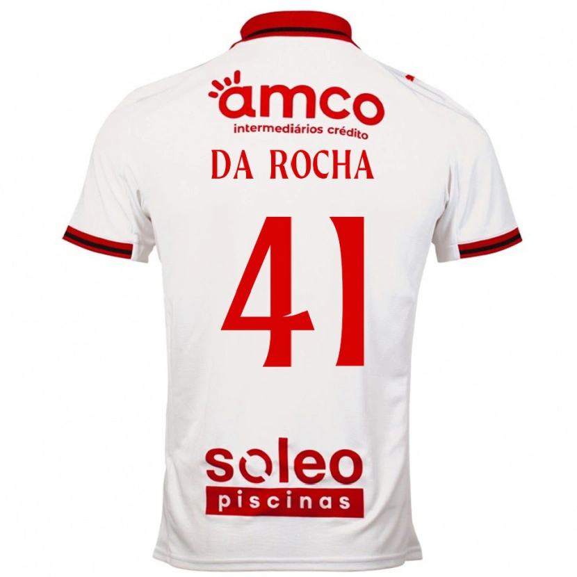 Danxen Bambino Maglia Yanis Da Rocha #41 Bianco Rosso Kit Gara Away 2025/26 Maglietta