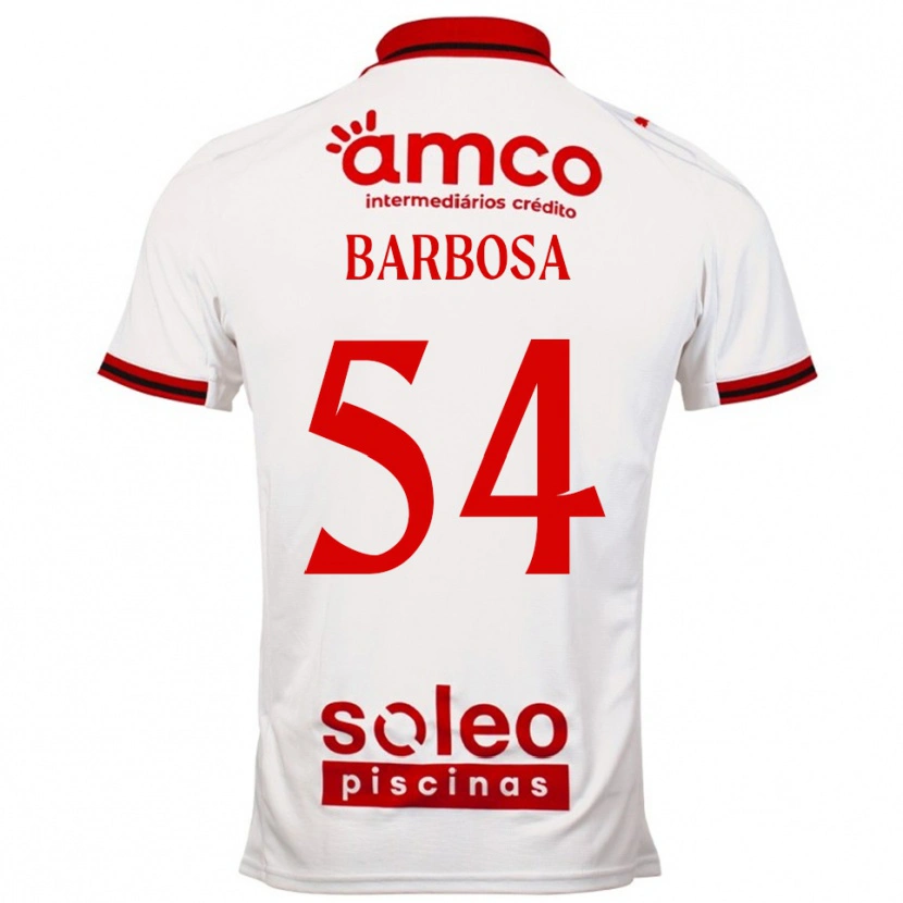 Danxen Bambino Maglia Gui Barbosa #54 Bianco Rosso Kit Gara Away 2025/26 Maglietta