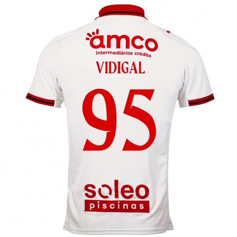 Danxen Bambino Maglia Sandro Vidigal #95 Bianco Rosso Kit Gara Away 2025/26 Maglietta