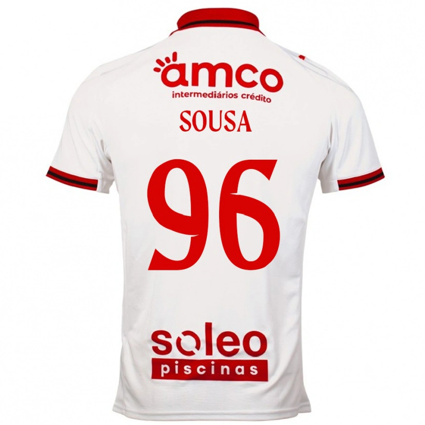 Danxen Bambino Maglia Afonso Sousa #96 Bianco Rosso Kit Gara Away 2025/26 Maglietta
