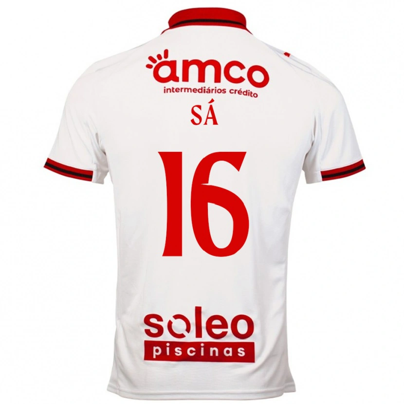 Danxen Bambino Maglia Manuel Sá #16 Bianco Rosso Kit Gara Away 2025/26 Maglietta