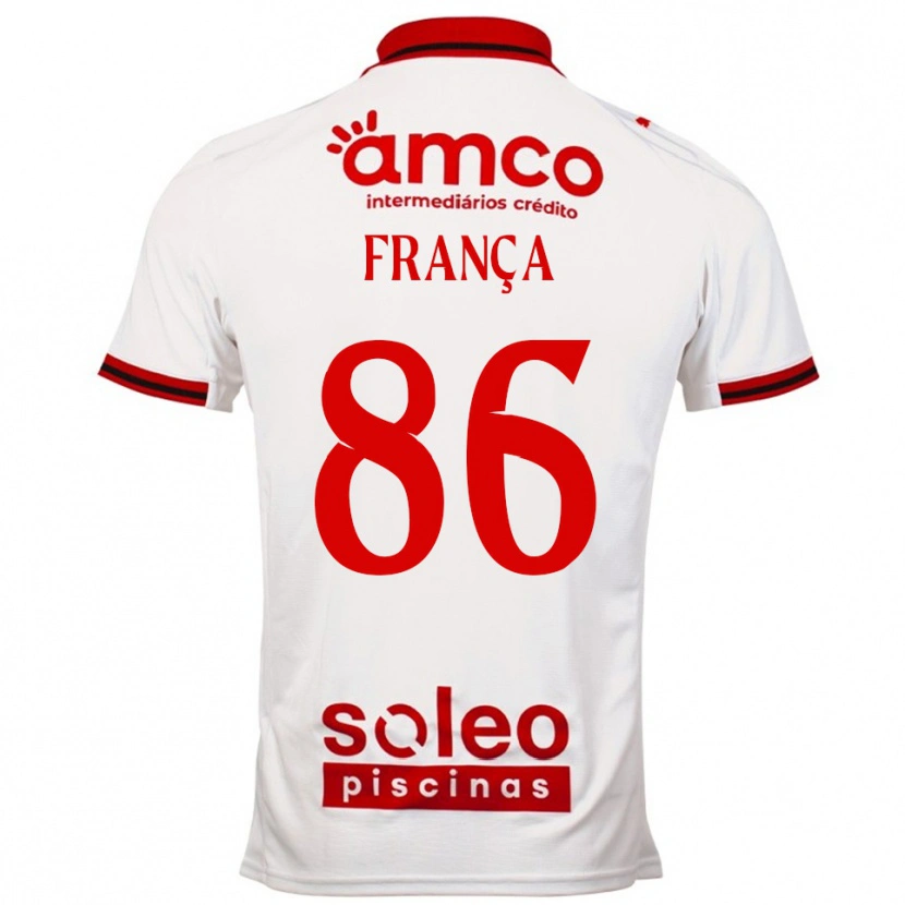 Danxen Bambino Maglia Francisco França #86 Bianco Rosso Kit Gara Away 2025/26 Maglietta