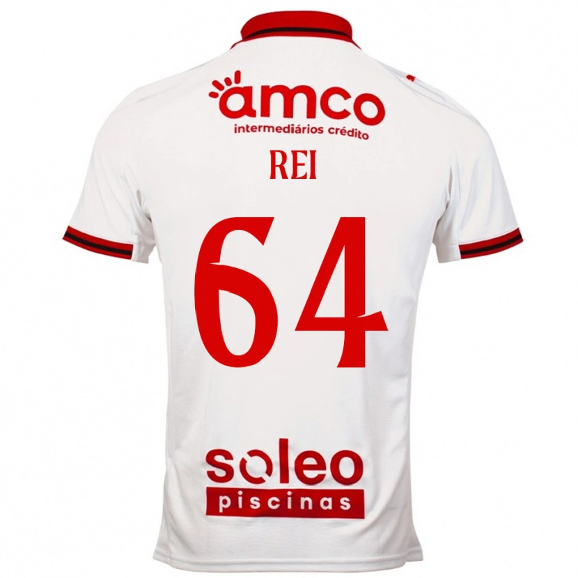 Danxen Bambino Maglia Ricardo Rei #64 Bianco Rosso Kit Gara Away 2025/26 Maglietta