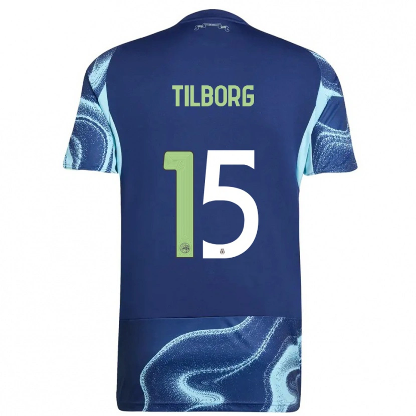 Danxen Bambino Maglia Sesynijo Tilborg #15 Navy Azzurro Kit Gara Away 2025/26 Maglietta