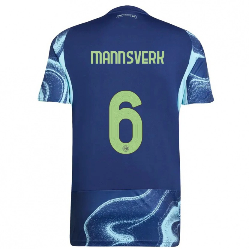 Danxen Bambino Maglia Sivert Mannsverk #6 Navy Azzurro Kit Gara Away 2025/26 Maglietta