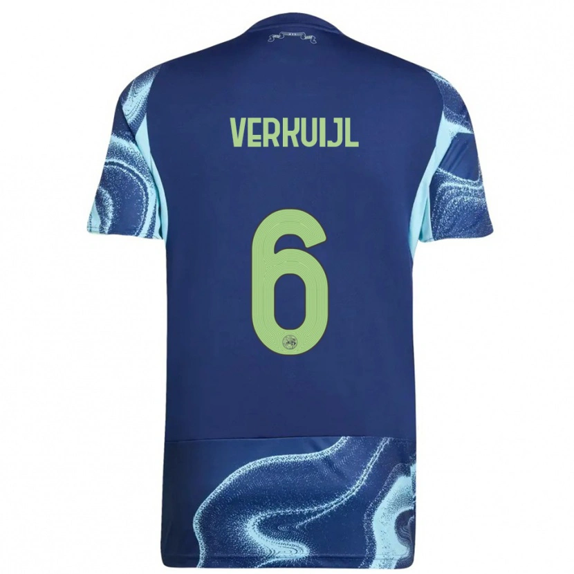 Danxen Bambino Maglia Mark Verkuijl #6 Navy Azzurro Kit Gara Away 2025/26 Maglietta