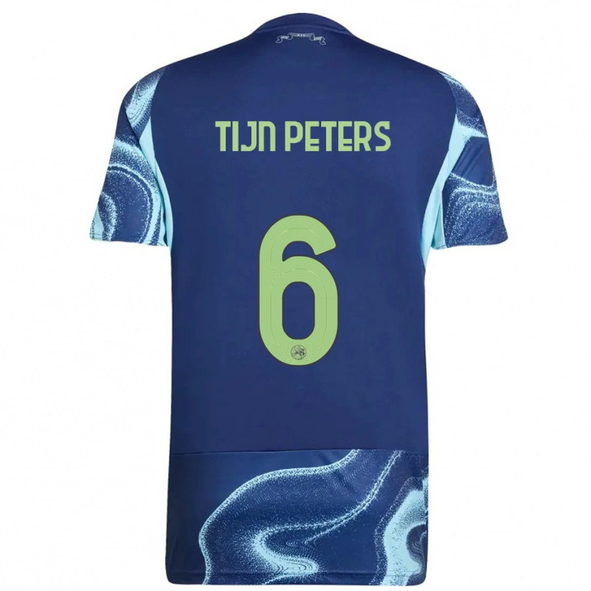 Danxen Bambino Maglia Tijn Peters #6 Navy Azzurro Kit Gara Away 2025/26 Maglietta