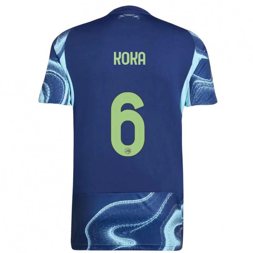 Danxen Bambino Maglia Nnamdi Koka #6 Navy Azzurro Kit Gara Away 2025/26 Maglietta