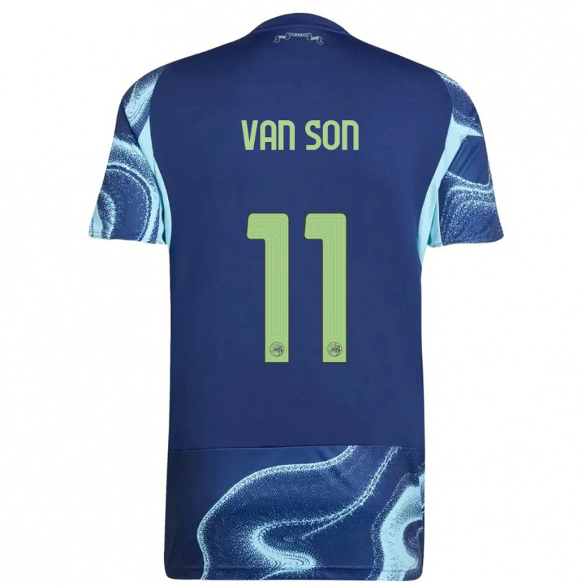 Danxen Bambino Maglia Daniël Van Son #11 Navy Azzurro Kit Gara Away 2025/26 Maglietta