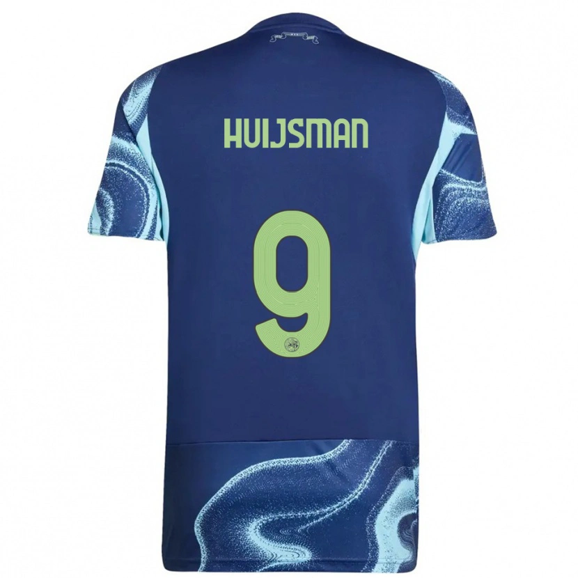 Danxen Bambino Maglia Mitchi Huijsman #9 Navy Azzurro Kit Gara Away 2025/26 Maglietta