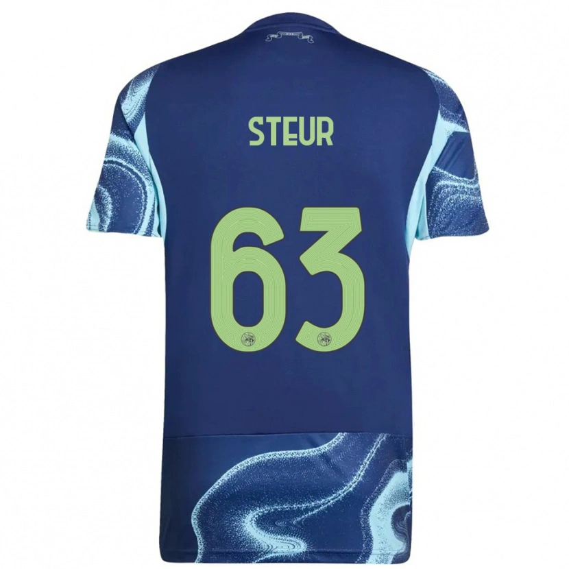 Danxen Bambino Maglia Sean Steur #63 Navy Azzurro Kit Gara Away 2025/26 Maglietta