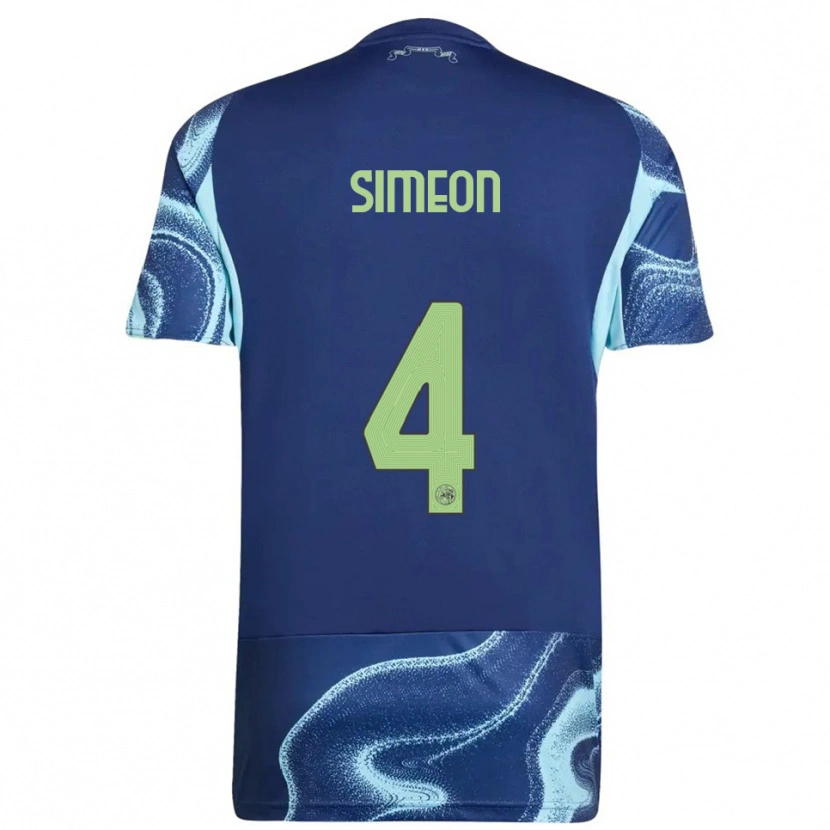 Danxen Bambino Maglia Jeshurun Simeon #4 Navy Azzurro Kit Gara Away 2025/26 Maglietta