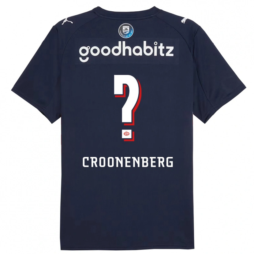 Danxen Bambino Maglia Luca Croonenberg #0 Navy Bianco Kit Gara Away 2025/26 Maglietta