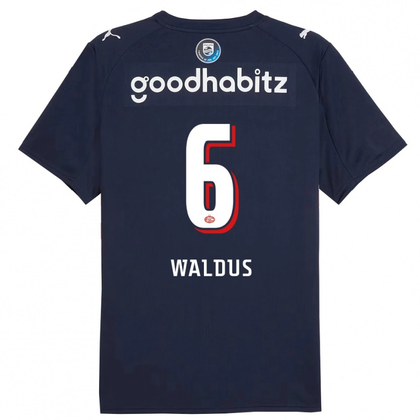 Danxen Bambino Maglia Maruschka Waldus #6 Navy Bianco Kit Gara Away 2025/26 Maglietta