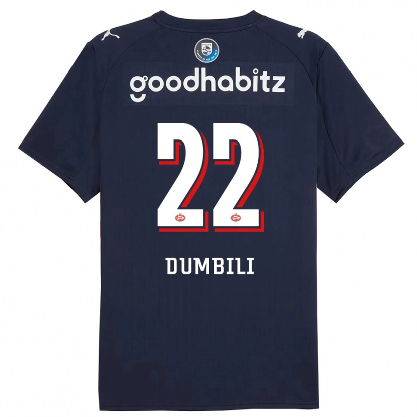 Danxen Bambino Maglia Samuel Dumbili #22 Navy Bianco Kit Gara Away 2025/26 Maglietta