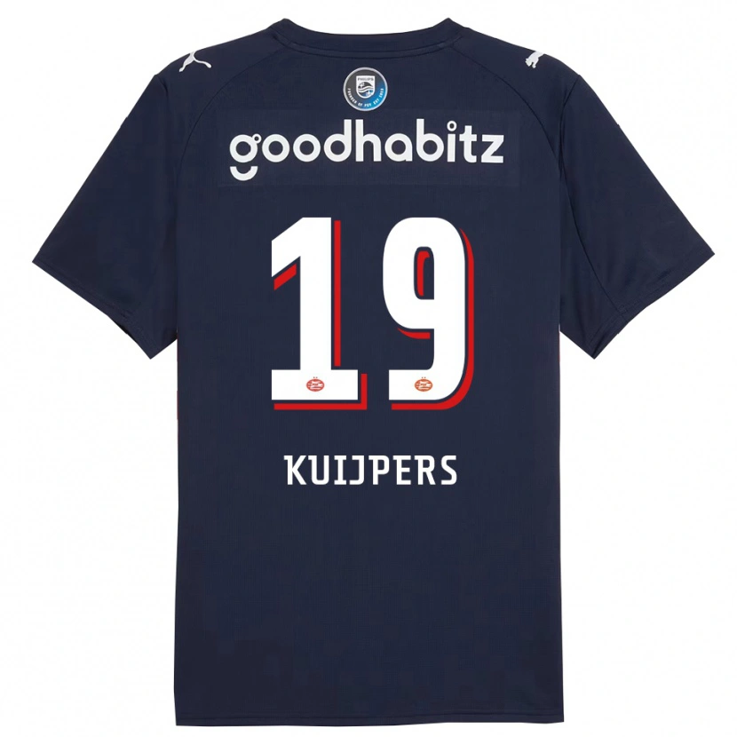 Danxen Bambino Maglia Jeslynn Kuijpers #19 Navy Bianco Kit Gara Away 2025/26 Maglietta