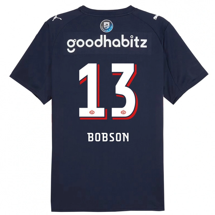 Danxen Bambino Maglia Ersien Bobson #13 Navy Bianco Kit Gara Away 2025/26 Maglietta