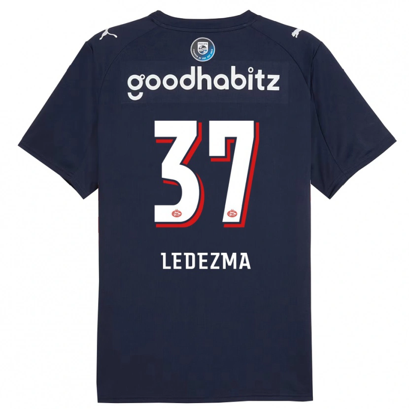Danxen Bambino Maglia Richard Ledezma #37 Navy Bianco Kit Gara Away 2025/26 Maglietta