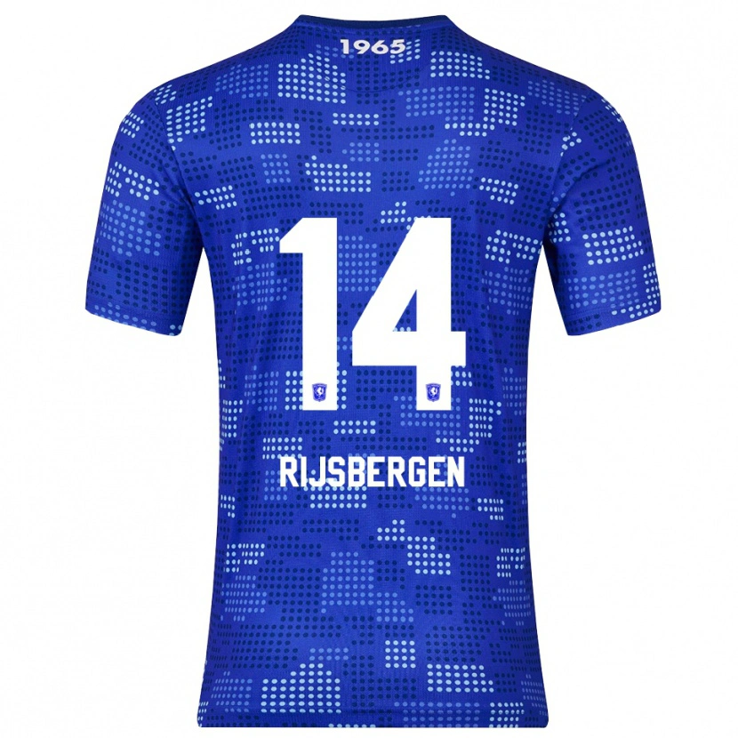 Danxen Bambino Maglia Liz Rijsbergen #14 Blu Azzurro Kit Gara Away 2025/26 Maglietta