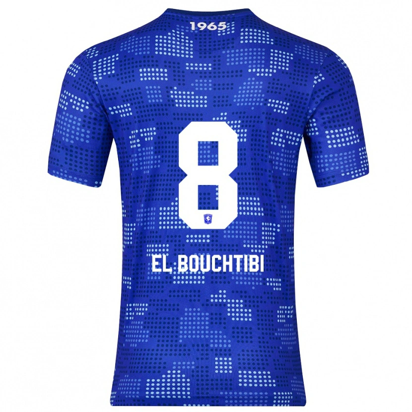 Danxen Bambino Maglia Ilias El Bouchibti #8 Blu Azzurro Kit Gara Away 2025/26 Maglietta