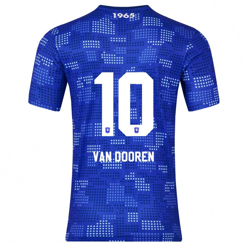 Danxen Bambino Maglia Kayleigh Van Dooren #10 Blu Azzurro Kit Gara Away 2025/26 Maglietta