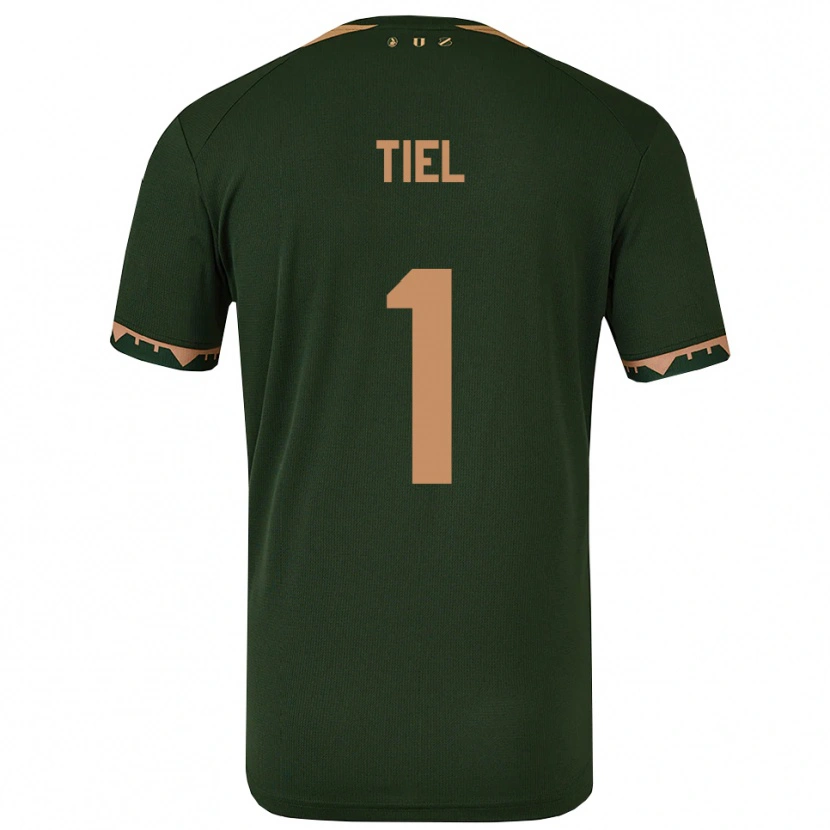 Danxen Bambino Maglia Mick Tiel #1 Verde Oro Kit Gara Away 2025/26 Maglietta