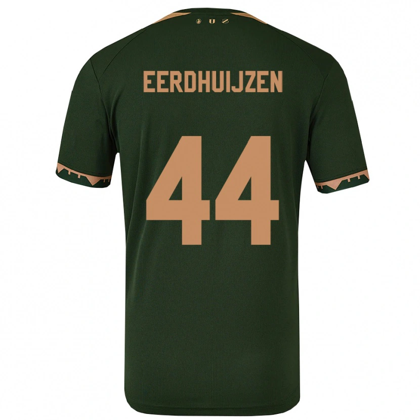 Danxen Bambino Maglia Mike Eerdhuijzen #44 Verde Oro Kit Gara Away 2025/26 Maglietta