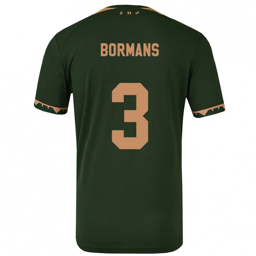 Danxen Bambino Maglia Merel Bormans #3 Verde Oro Kit Gara Away 2025/26 Maglietta
