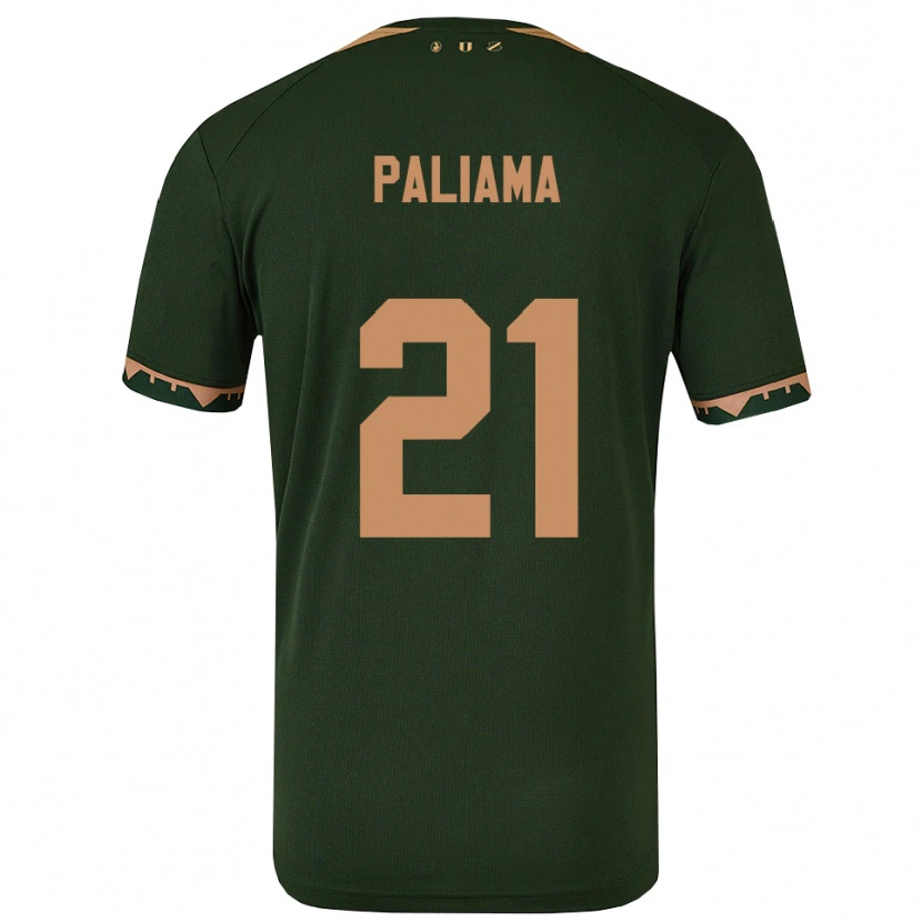 Danxen Bambino Maglia Joni Paliama #21 Verde Oro Kit Gara Away 2025/26 Maglietta
