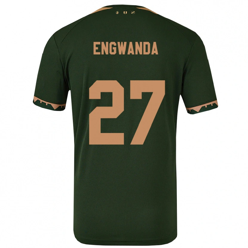 Danxen Bambino Maglia Alonzo Engwanda #27 Verde Oro Kit Gara Away 2025/26 Maglietta