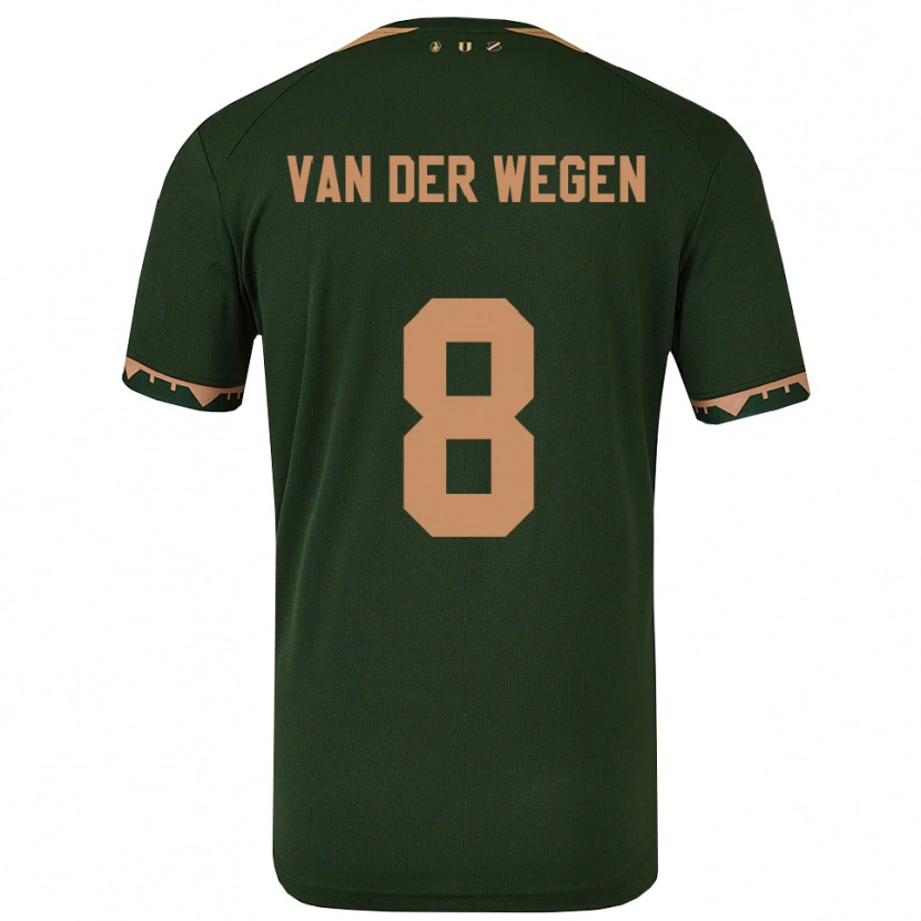 Danxen Bambino Maglia Sil Van Der Wegen #8 Verde Oro Kit Gara Away 2025/26 Maglietta