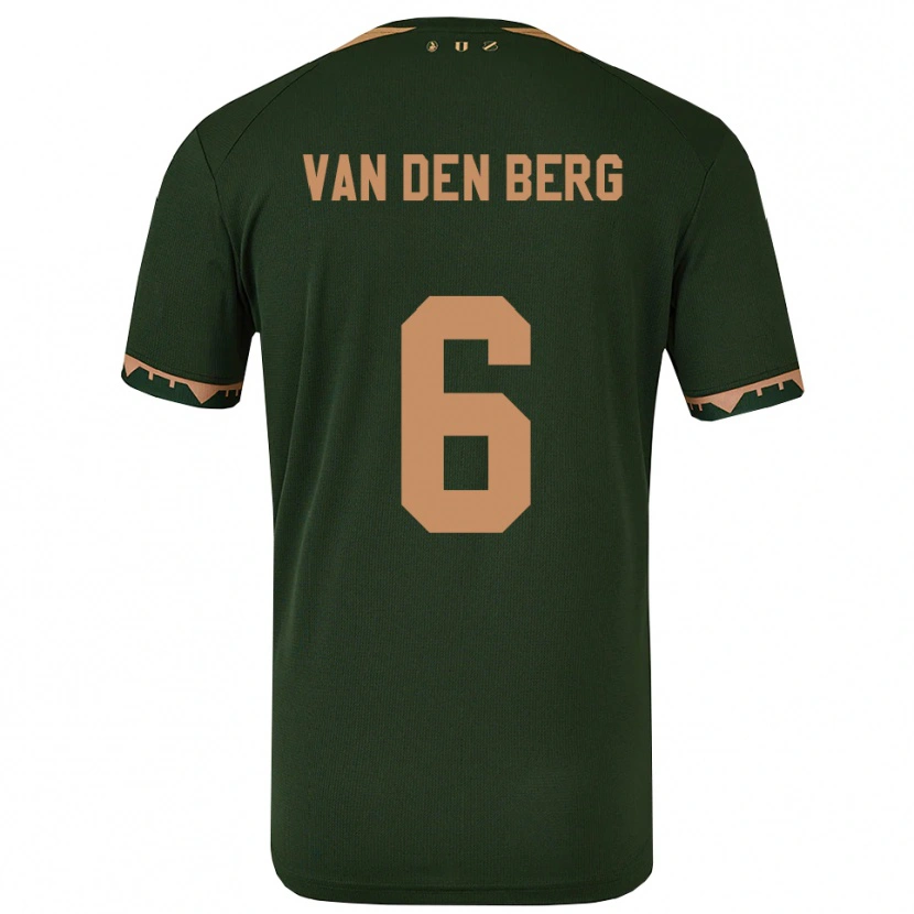 Danxen Bambino Maglia Davy Van Den Berg #6 Verde Oro Kit Gara Away 2025/26 Maglietta