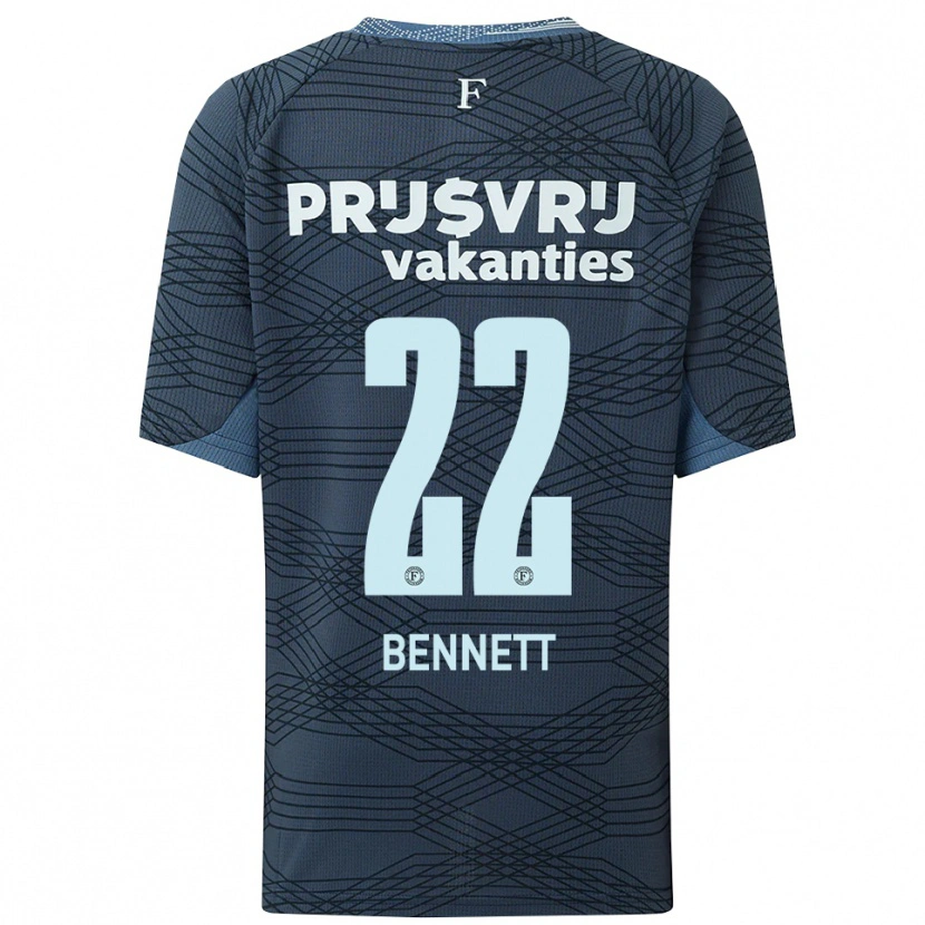 Danxen Bambino Maglia Walter Bennett #22 Nero Grigio Kit Gara Away 2025/26 Maglietta