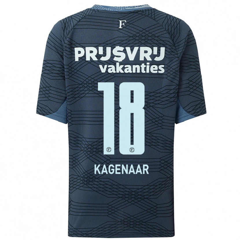 Danxen Bambino Maglia Isa Kagenaar #18 Nero Grigio Kit Gara Away 2025/26 Maglietta