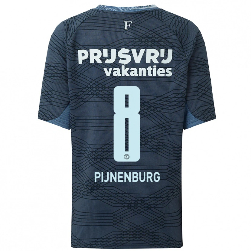 Danxen Bambino Maglia Emma Pijnenburg #8 Nero Grigio Kit Gara Away 2025/26 Maglietta